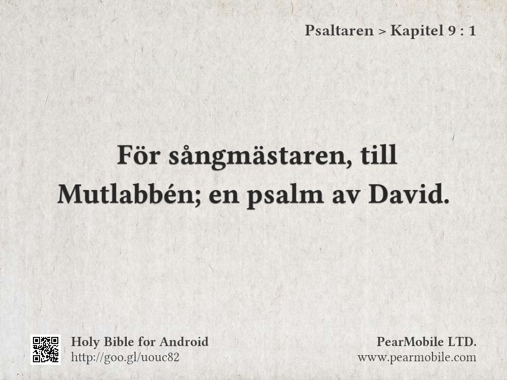 Psaltaren, Kapitel 9:1